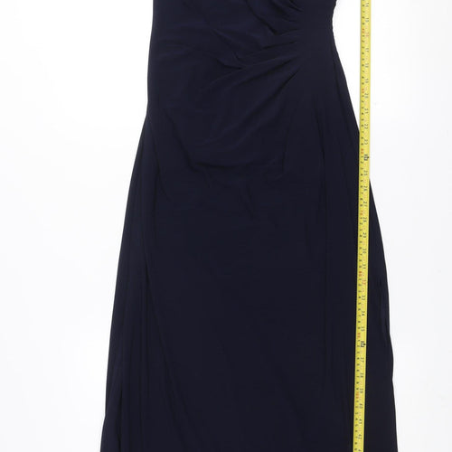 R&M Richards Women's Blue Sleeveless Sheath Long Dress Size 8