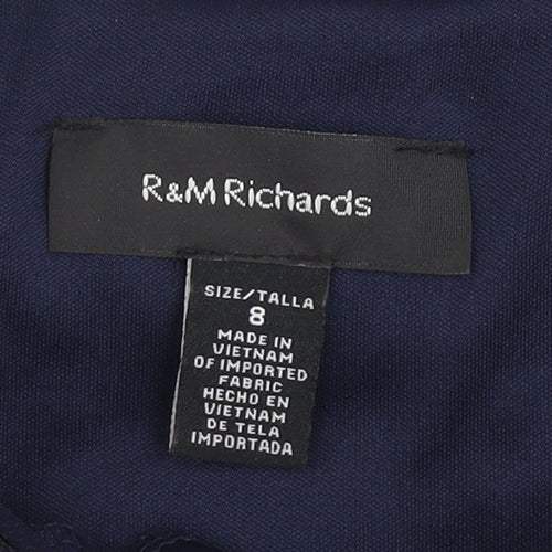 R&M Richards Women's Blue Sleeveless Sheath Long Dress Size 8
