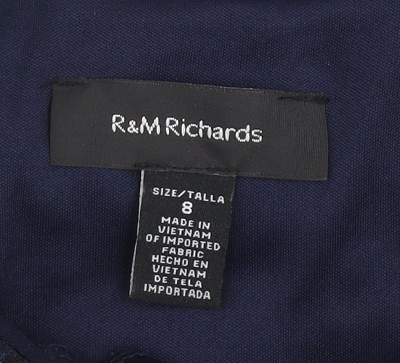 R&M Richards Women's Blue Sleeveless Sheath Long Dress Size 8