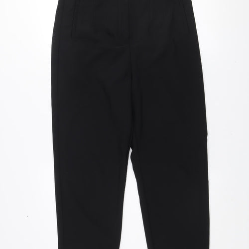Savida Women Black Size 14 Straight Leg Trousers Polyester Blend