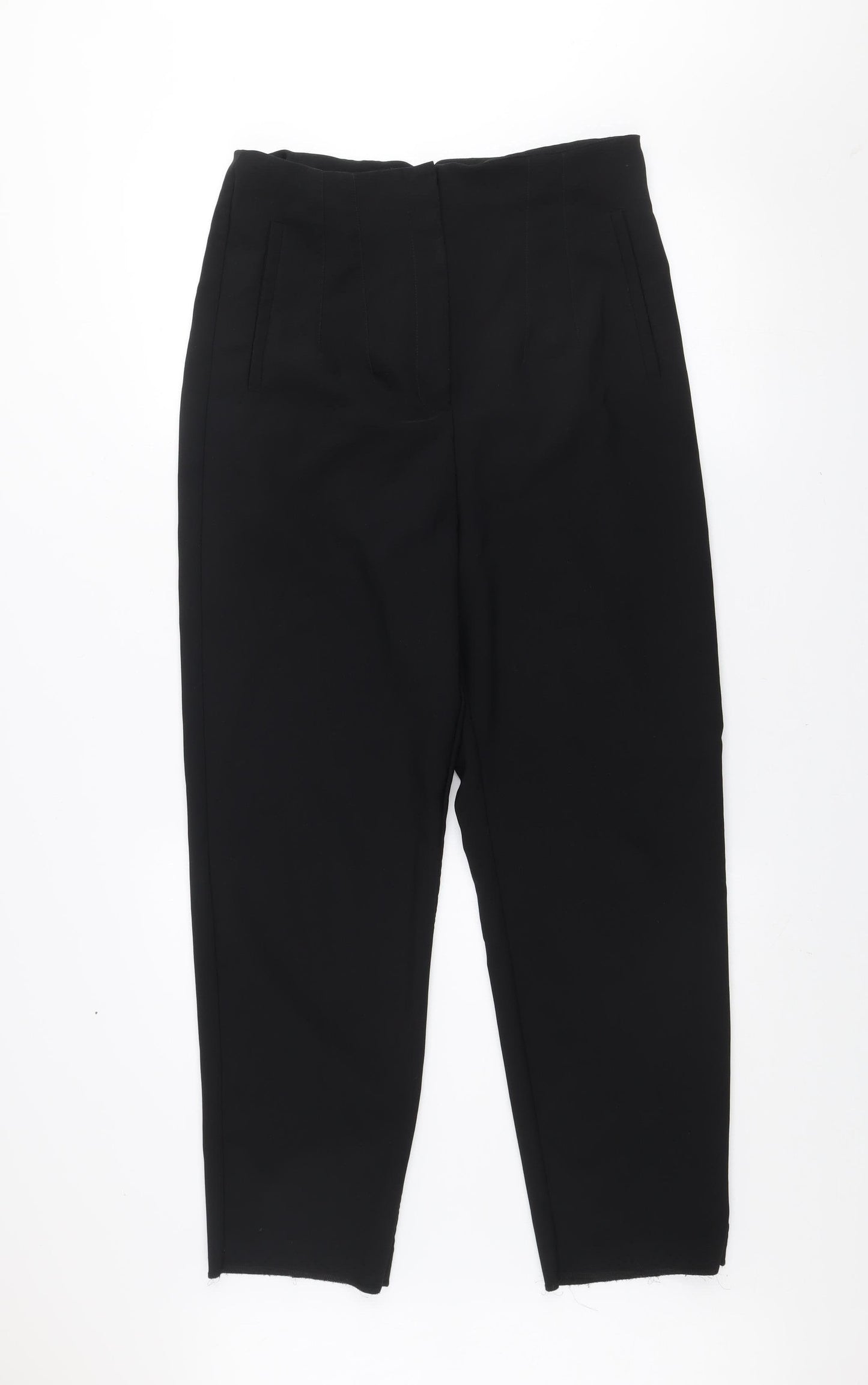 Savida Women Black Size 14 Straight Leg Trousers Polyester Blend
