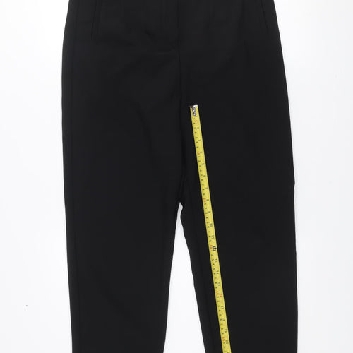 Savida Women Black Size 14 Straight Leg Trousers Polyester Blend