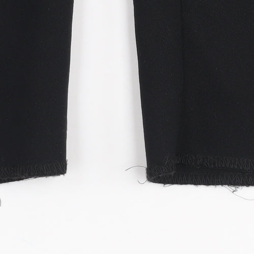 Savida Women Black Size 14 Straight Leg Trousers Polyester Blend