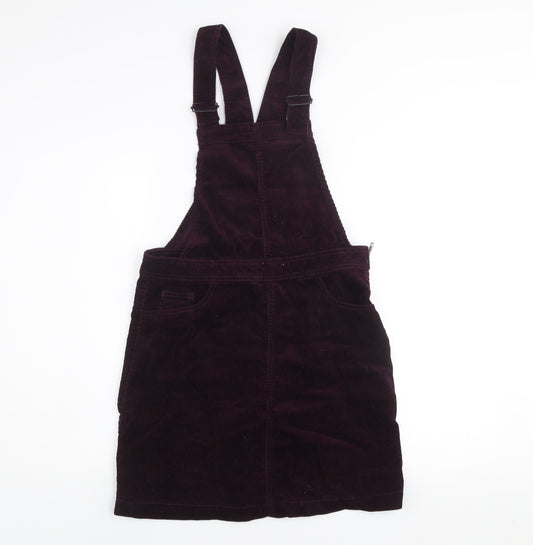 New Look Women Purple Corduroy Dungaree Dress Size 10