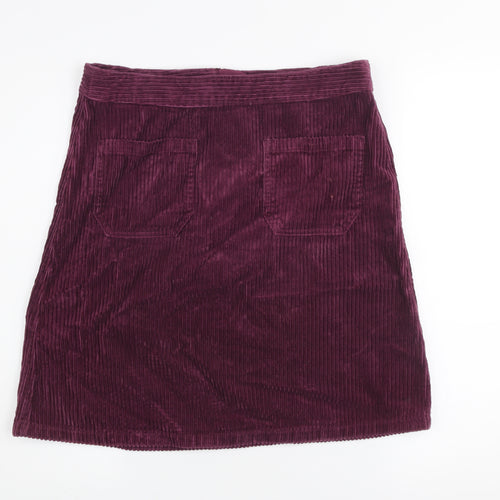 Marks and Spencer Women’s Purple Corduroy A-Line Skirt UK 12 Knee Length