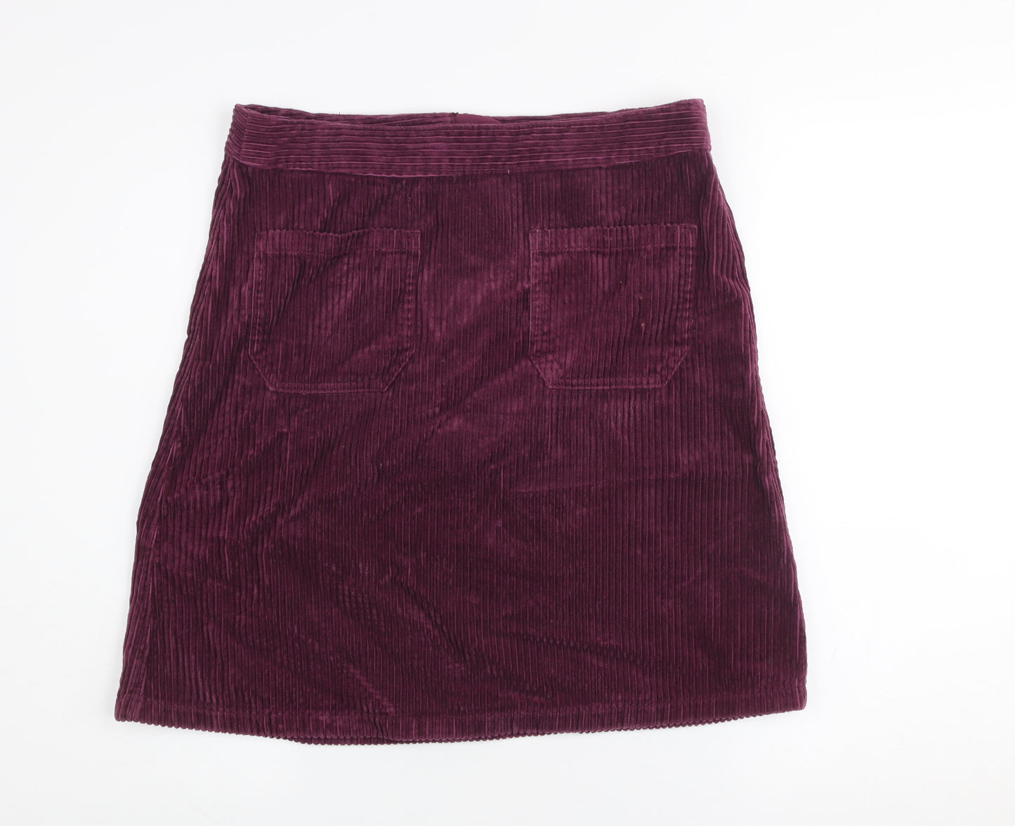 Marks and Spencer Women’s Purple Corduroy A-Line Skirt UK 12 Knee Length