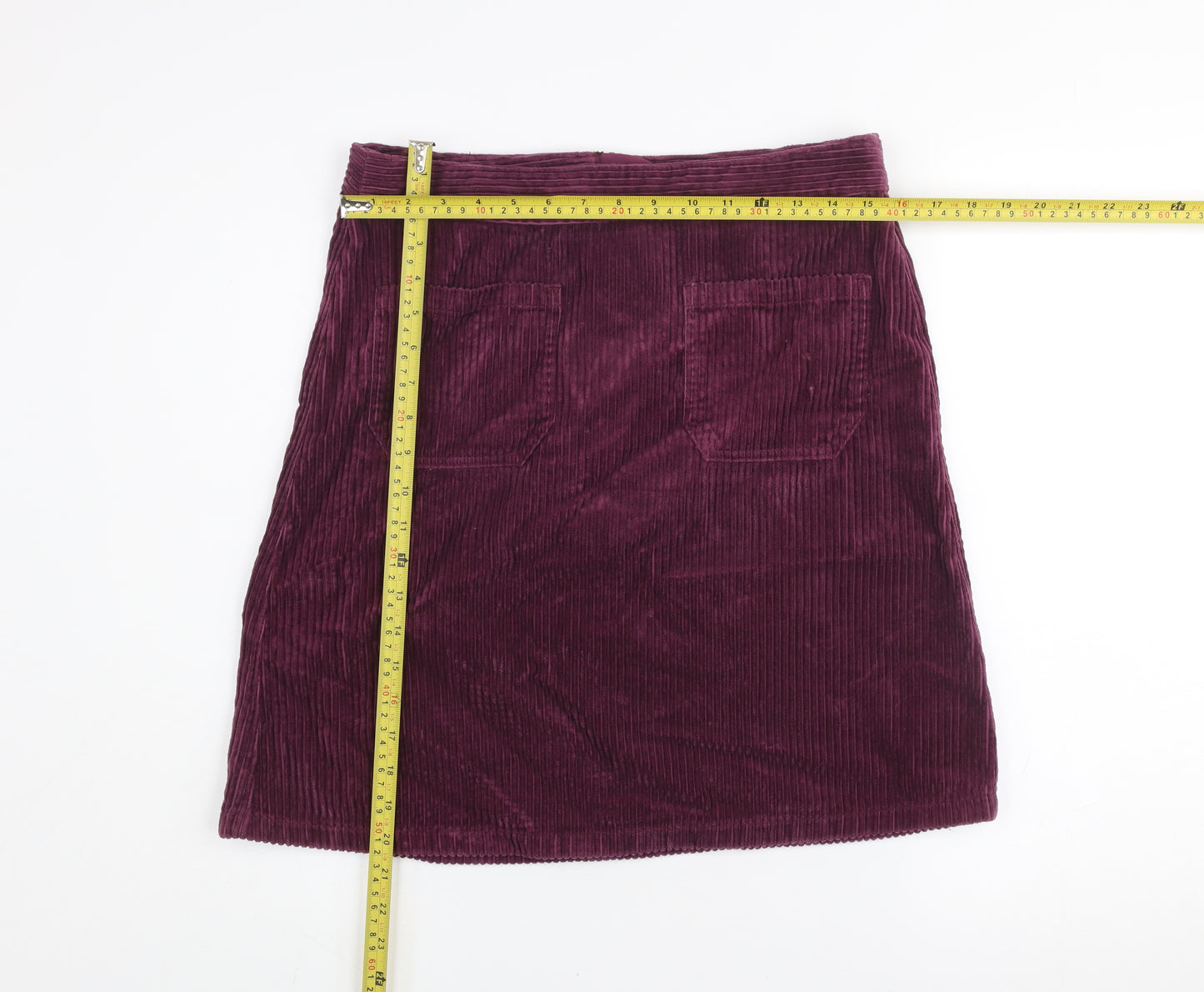 Marks and Spencer Women’s Purple Corduroy A-Line Skirt UK 12 Knee Length
