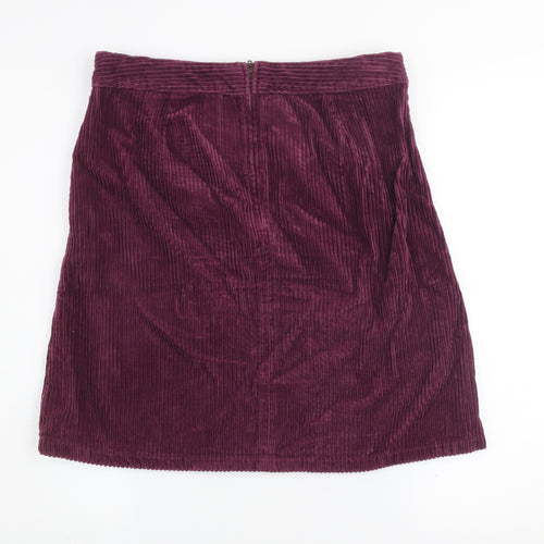 Marks and Spencer Women’s Purple Corduroy A-Line Skirt UK 12 Knee Length