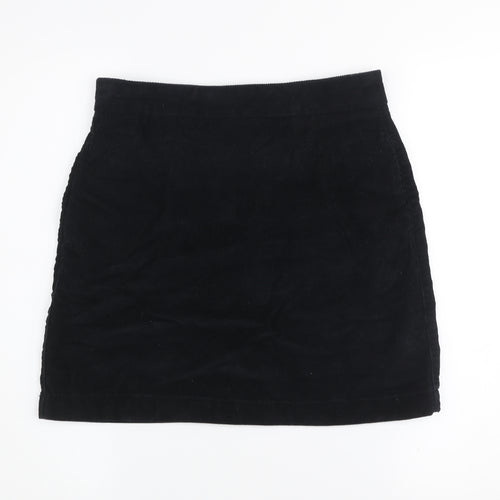 Next Women’s Black Corduroy Mini Skirt Size 6 High Waist