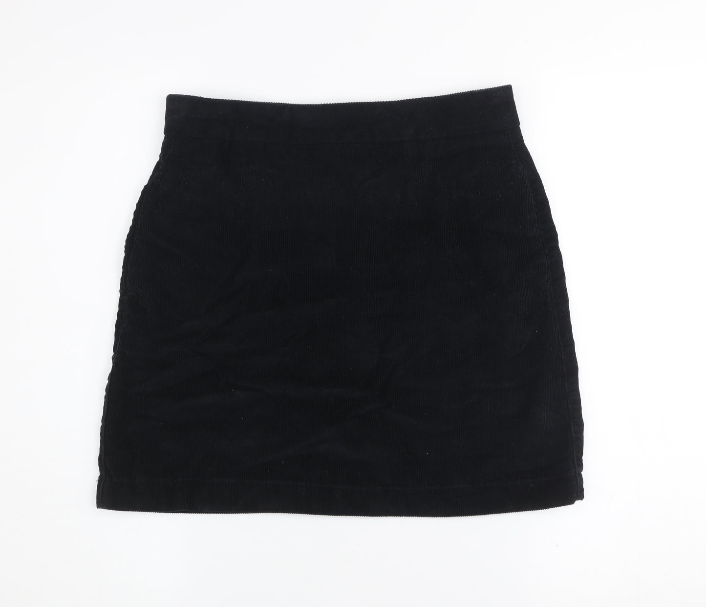 Next Women’s Black Corduroy Mini Skirt Size 6 High Waist