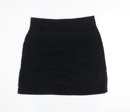 Next Women’s Black Corduroy Mini Skirt Size 6 High Waist