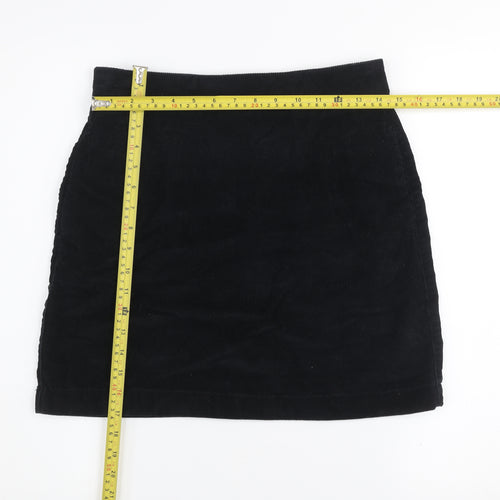 Next Women’s Black Corduroy Mini Skirt Size 6 High Waist