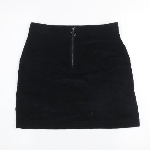 Next Women’s Black Corduroy Mini Skirt Size 6 High Waist