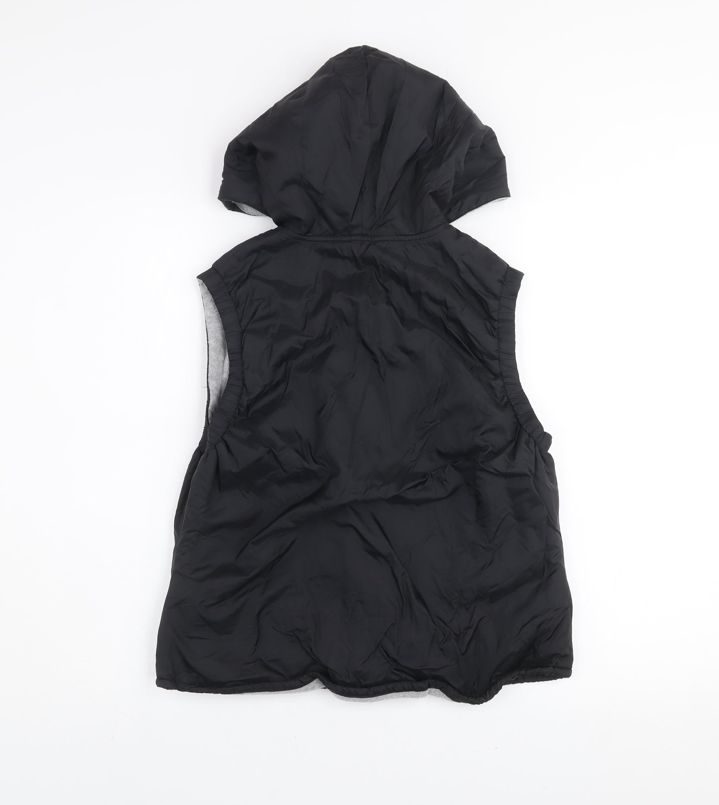 Etam Women’s Black Hooded Waistcoat Size 10 Nylon Zip Vest