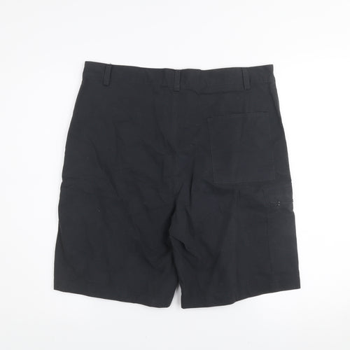 S.V Mens Black Cargo Shorts Size 42 Cotton Blend Casual Workwear