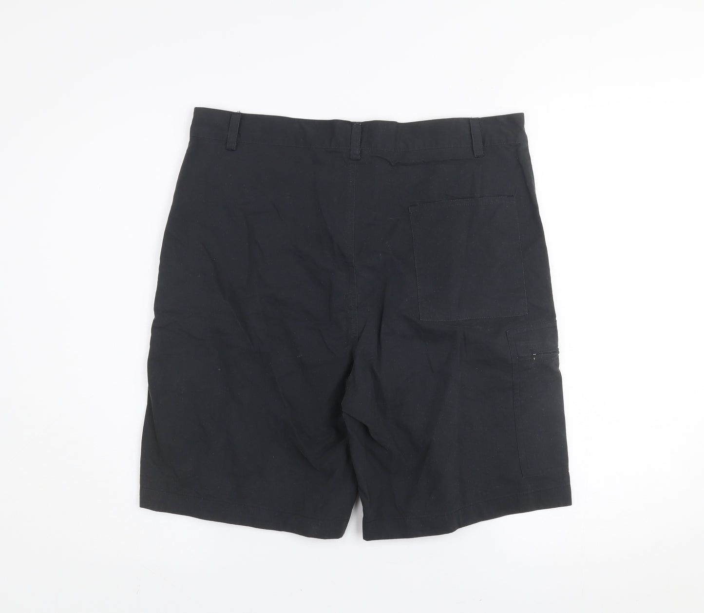 S.V Mens Black Cargo Shorts Size 42 Cotton Blend Casual Workwear