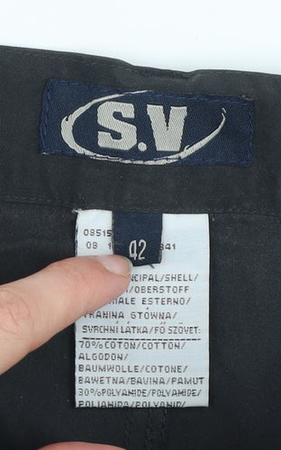S.V Mens Black Cargo Shorts Size 42 Cotton Blend Casual Workwear
