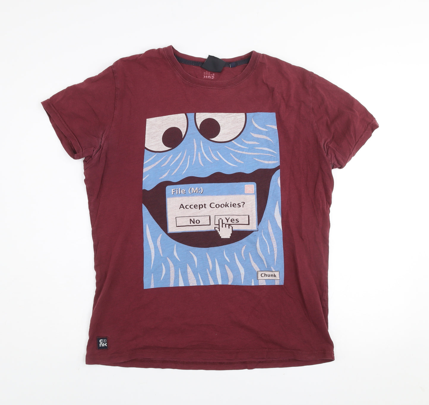 Chunk Men's Red Funny Graphic Print Cotton T-Shirt Size L