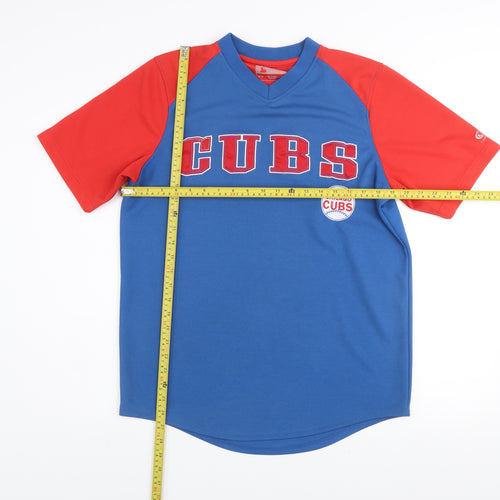 Genuine Merchandise Men Blue Red Chicago Cubs Baseball Jersey T-Shirt Size M
