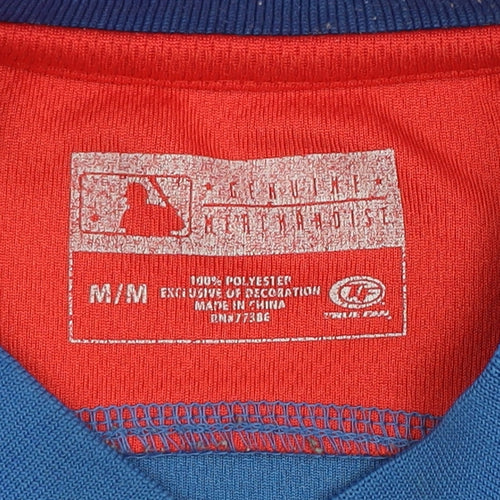 Genuine Merchandise Men Blue Red Chicago Cubs Baseball Jersey T-Shirt Size M