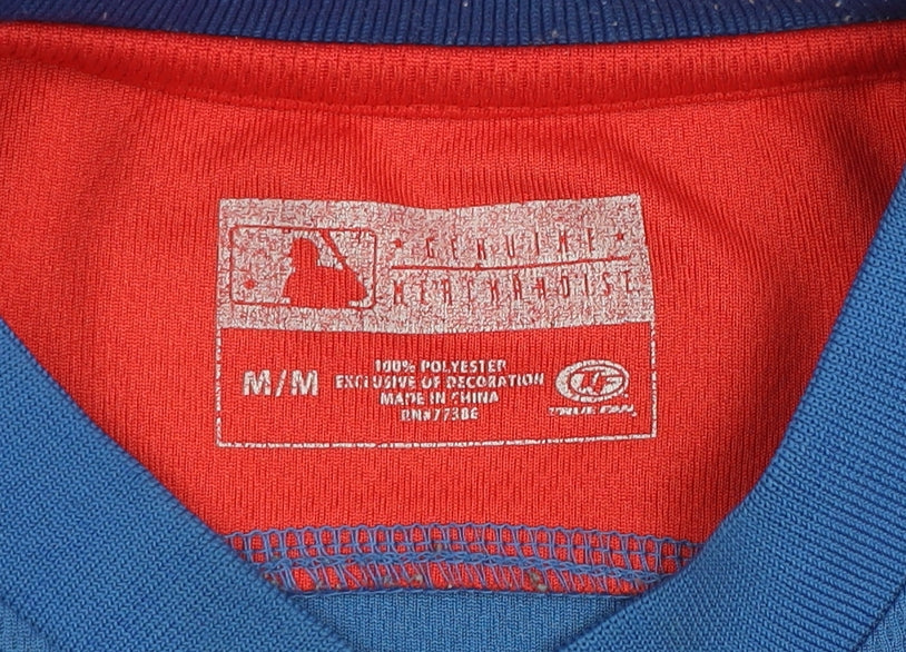 Genuine Merchandise Men Blue Red Chicago Cubs Baseball Jersey T-Shirt Size M