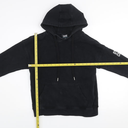 Gym+Coffee Women's Black Hoodie Medium Pullover Cotton Athleisure
