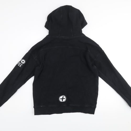 Gym+Coffee Women's Black Hoodie Medium Pullover Cotton Athleisure
