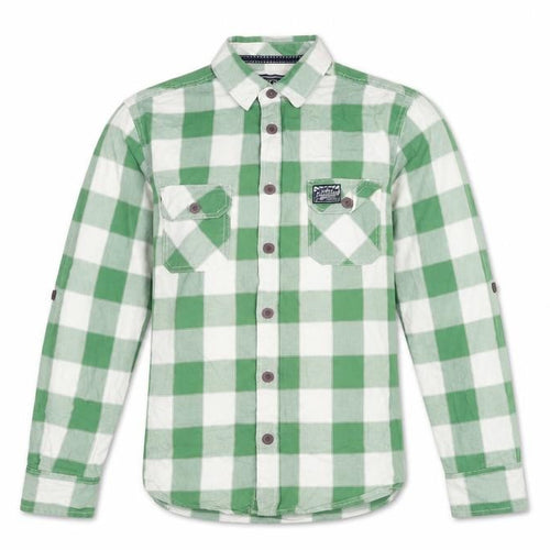 Tokyo Laundry Men's Green Checked Long Sleeve Cotton Shirt Size L