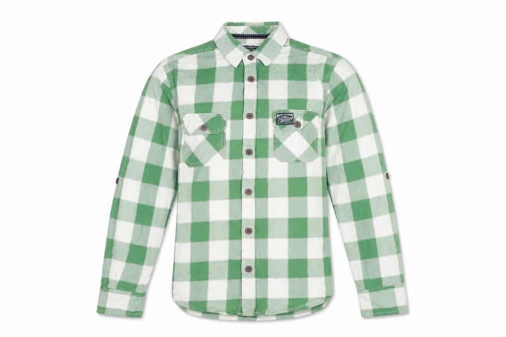 Tokyo Laundry Men's Green Checked Long Sleeve Cotton Shirt Size L