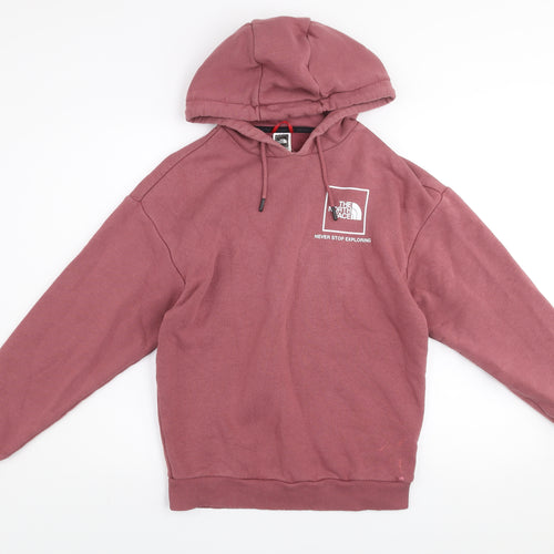 The North Face Womens Mauve Pullover Hoodie Small Cotton Blend Casual