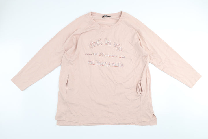 Debenhams The Collection Women Pink Pullover Sweatshirt Size 22 Cotton Blend