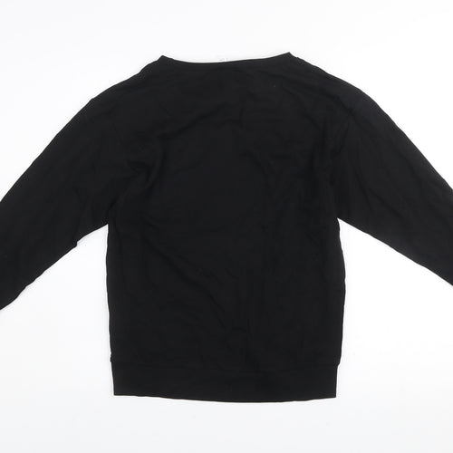 H&M Divided Womens Black Christmas Sweatshirt XS Cotton