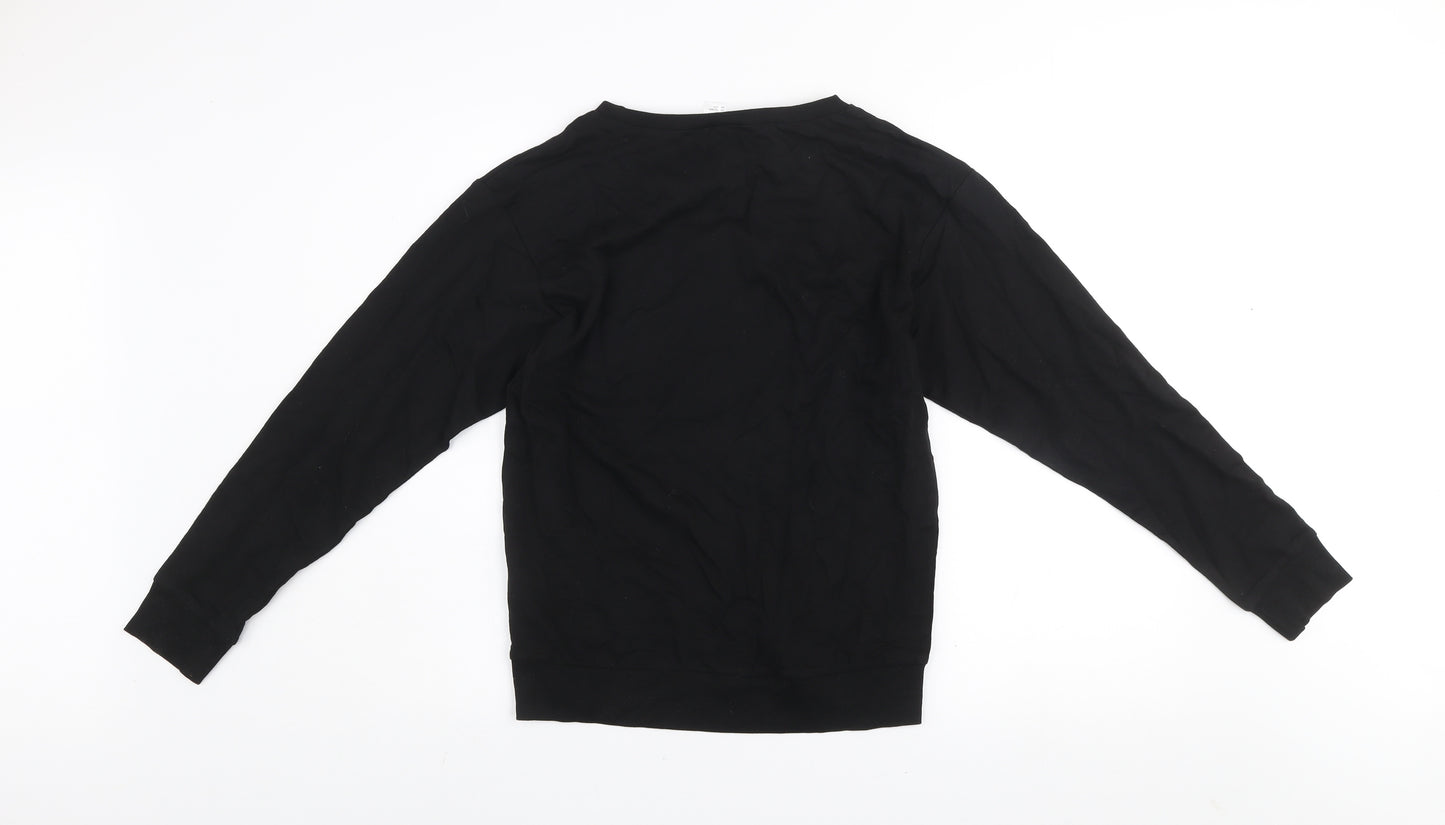 H&M Divided Womens Black Christmas Sweatshirt XS Cotton