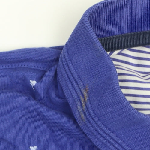 Ted Baker Men's Blue Palm Print Cotton Polo Shirt Size L