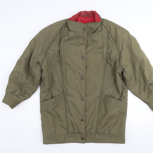 Rossetti Womens Khaki Green Quilted Mid-Length Padded Coat Size 10