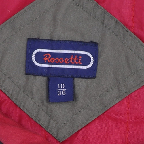 Rossetti Womens Khaki Green Quilted Mid-Length Padded Coat Size 10