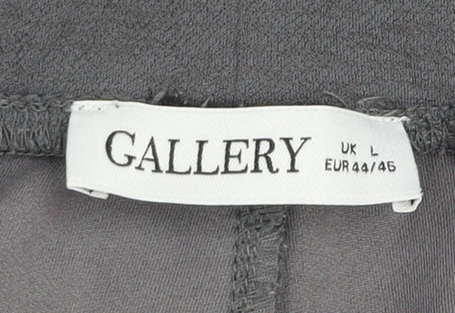 Gallery Women’s Grey Paperbag Wide-Leg Trousers Size L