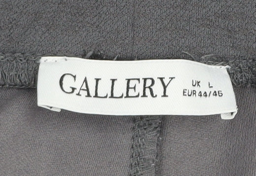 Gallery Women’s Grey Paperbag Wide-Leg Trousers Size L