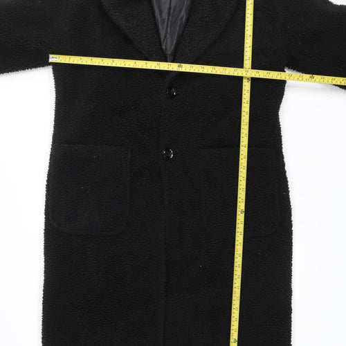 Another Influence Women's Black Long Fleece Overcoat Size M