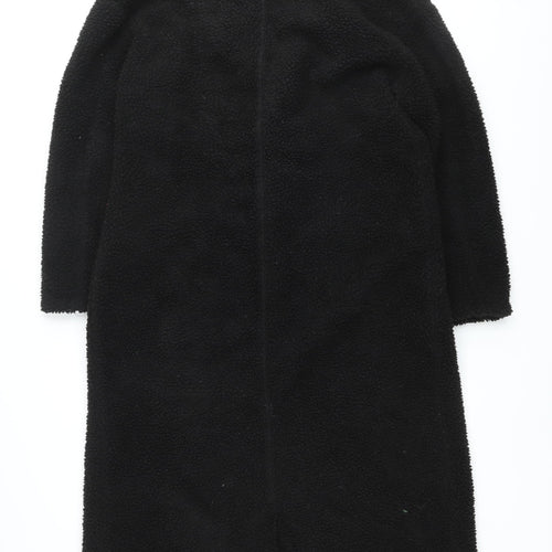 Another Influence Women's Black Long Fleece Overcoat Size M