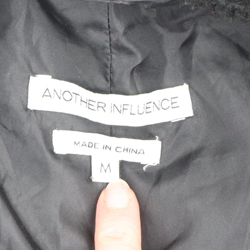 Another Influence Women's Black Long Fleece Overcoat Size M