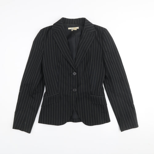 Zara Basic Women's Black Pinstripe Tailored Suit Jacket UK 8