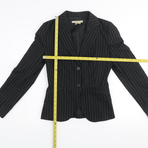 Zara Basic Women's Black Pinstripe Tailored Suit Jacket UK 8