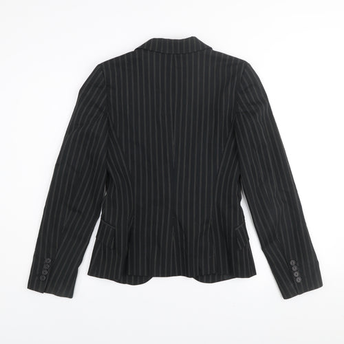 Zara Basic Women's Black Pinstripe Tailored Suit Jacket UK 8