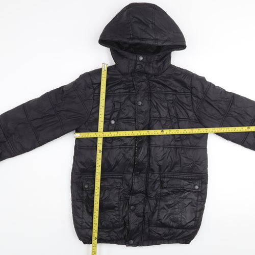 Firetrap Boys Black Hooded Puffer Jacket 11-12 Years Winter Coat