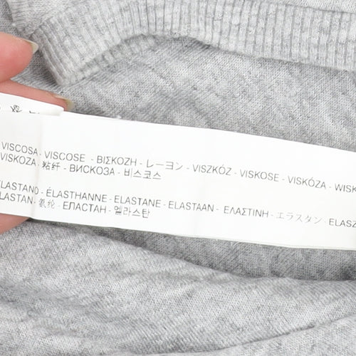 Zara Women’s Grey Pullover Jumper Size 12 Long Sleeve Lightweight Knit