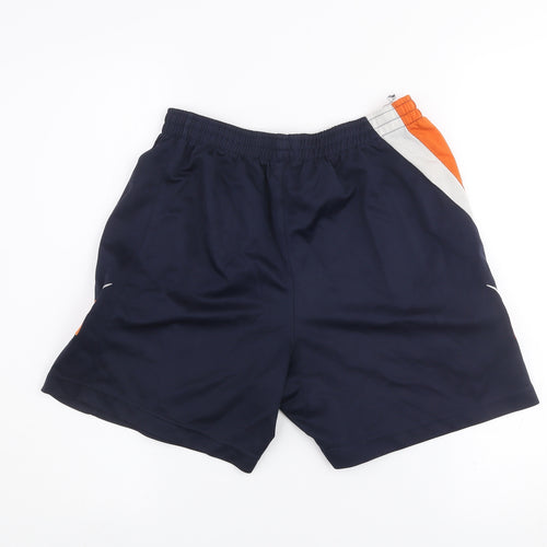 Zeus Men's Navy Orange Athletic Activewear Shorts Size S Moisture Wicking