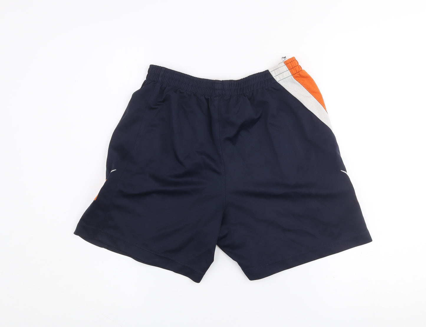 Zeus Men's Navy Orange Athletic Activewear Shorts Size S Moisture Wicking