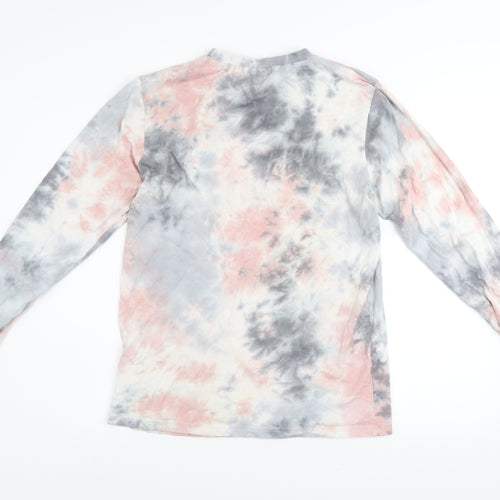 Ellesse Womens Multicoloured Tie-Dye Long Sleeve Cotton T-Shirt UK 10