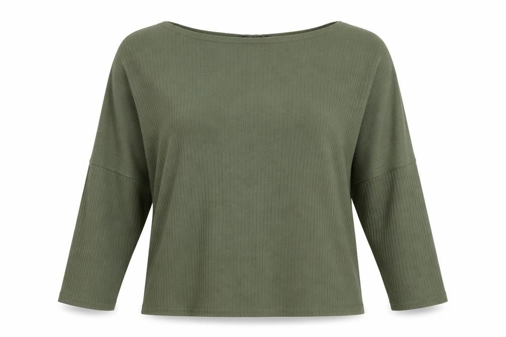 Boohoo Women’s Green Relaxed Waffle-Knit Jumper Size 14